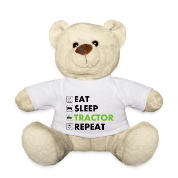 Tracteur manger dormir répéter noir - Nounours - blanc - Devant