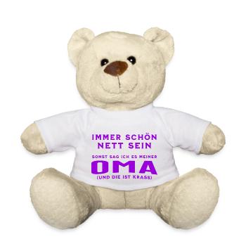 Oma ist Krass - Lustiges Shirt - Baby Kleidung - Teddy - Weiß - Vorne