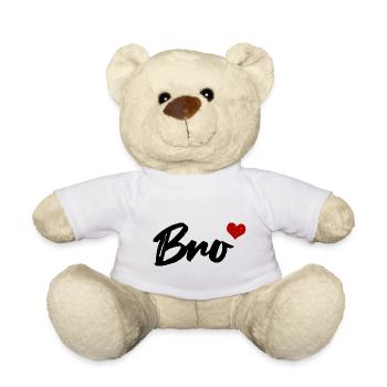 Bro Bruder Herz Brother Geschwister - Teddy - Weiß - Vorne