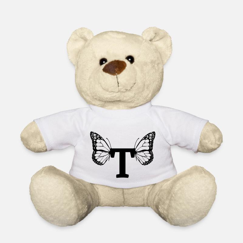lettre t papillon - Nounours - blanc
