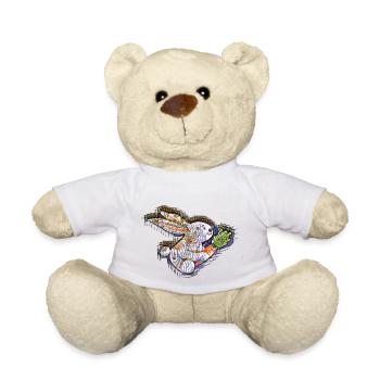 Lapin de Pâques à la carotte - Nounours - blanc - Devant