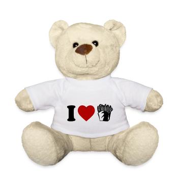 I Love Pommes Frites French Fries Lover - Teddy - Weiß - Vorne