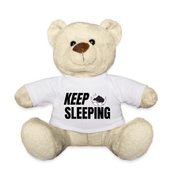 Keep Sleeping - Texte humoristique pour pyjama - Nounours - blanc - Devant