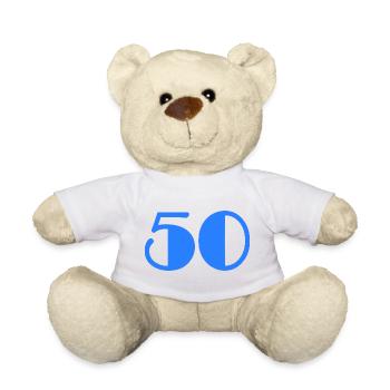 50. BIRTHDAY. HAPPY BIRTHDAY - Teddy Bear - white - Front