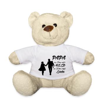 PAPA HÉROS ET PREMIER AMOUR - Nounours - blanc - Devant