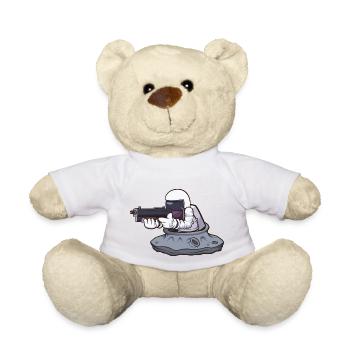 Astronaute avec arme - Nounours - blanc - Devant