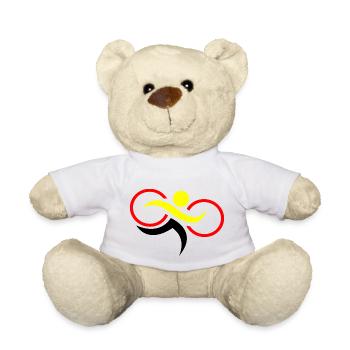 Triathlon Natation Bike Run Marathon - Nounours - blanc - Devant
