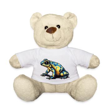 Farbenfroher Retro Pixel Pfeilgiftfrosch in 8 Bit - Teddy - Weiß - Vorne