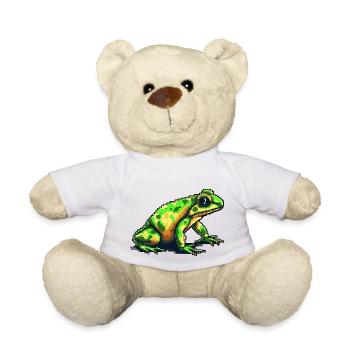 Pfeilgiftfrosch in 8 Bit retro Pixelgrafik - Teddy - Weiß - Vorne