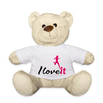 women soccer i love it - Teddy Bear - white - Front