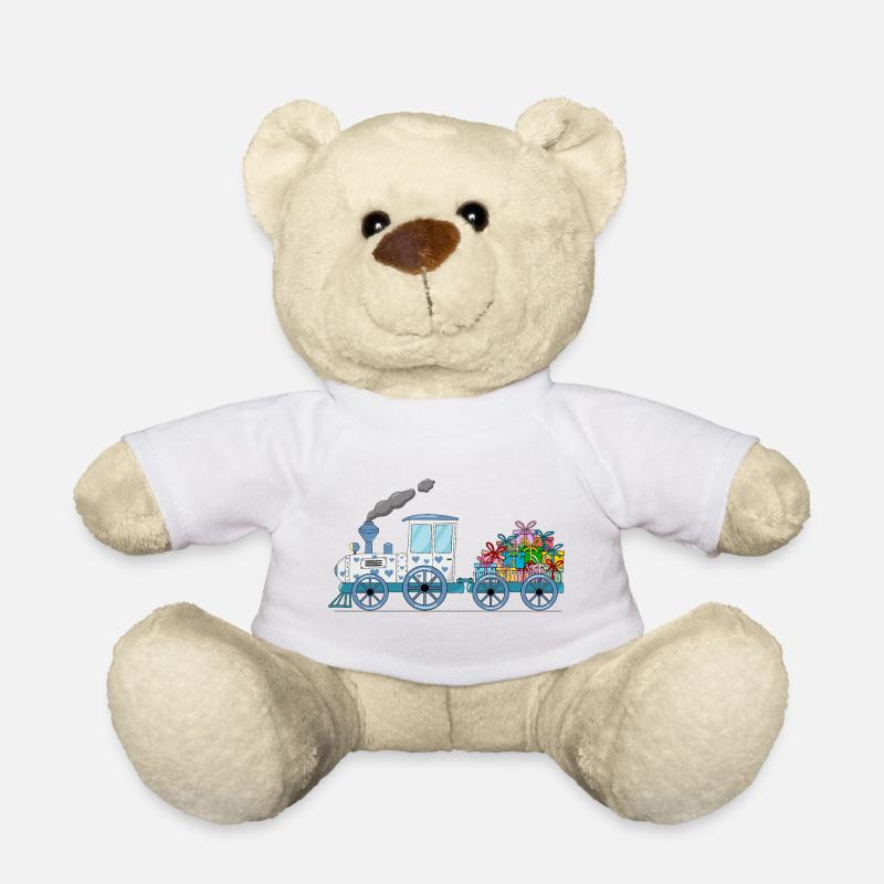 Train pour enfants avec remorque blanche - Nounours - blanc