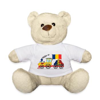 Rumänien Flagge Fußball Eisenbahn - Teddy - Weiß - Vorne