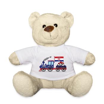 Kroatien Flagge Fußball Eisenbahn - Teddy - Weiß - Vorne