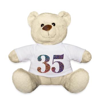 35th Anniversary Leopard - Teddy Bear - white - Front