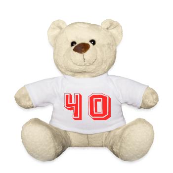 40. 40 YEARS. 40th ANNIVERSARY. 40TH ANNIVERSARY. - Teddy Bear - white - Front