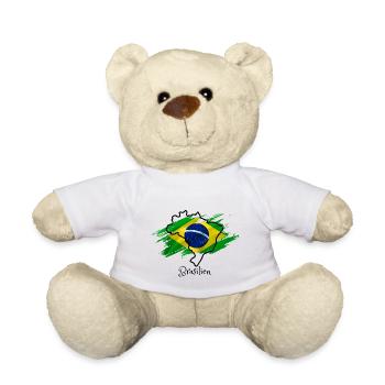 I love Brazil - Brazil map - Teddy Bear - white - Front