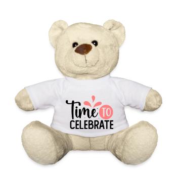 Design Time to celebrate rose - Nounours - blanc - Devant
