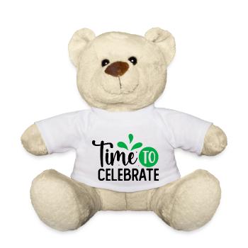 Design Time to celebrate vert - Nounours - blanc - Devant