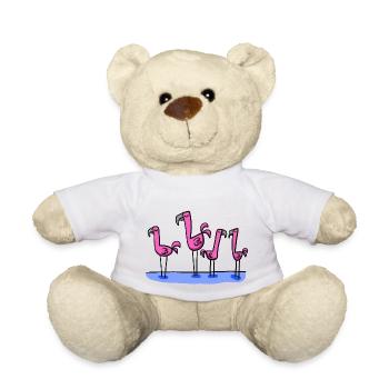 vier Flamingos - Teddy - Weiß - Vorne