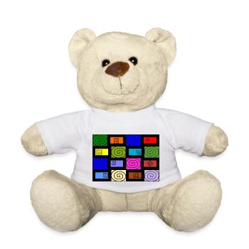 Grafisches Muster Farbwirbel - Teddy - Weiß - Vorne