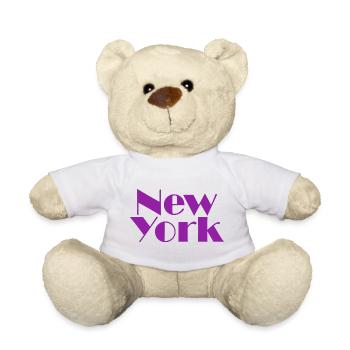 NEW YORK-Purple Broadway - Teddy Bear - white - Front