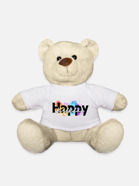 Happy birthday, Herzlichen Glückwunsch, Geburtstag - Teddy - Weiß
