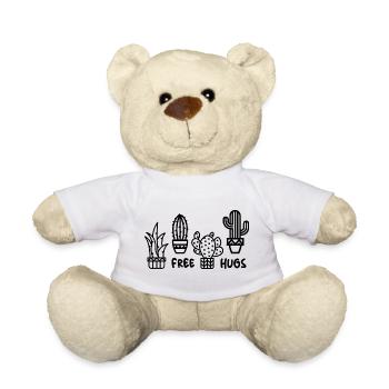 cactus free hugs funny sayings indoor plants - Teddy Bear - white - Front