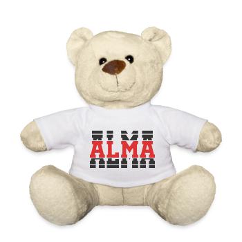 T-Shirt Alma T-Shirt Geschenkidee gestapelter Text - Teddy - Weiß - Vorne