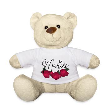 La mariée fleur rouge minimaliste - Nounours - blanc - Devant