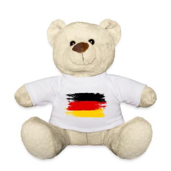 Drapeau de l’Allemagne, Vive l’Allemagne, symbole d’unité - Nounours - blanc - Devant