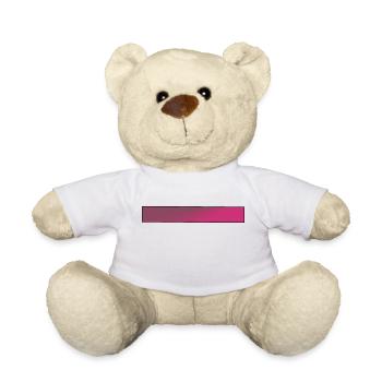 Farbverlauf Pink Balken - Teddy - Weiß - Vorne