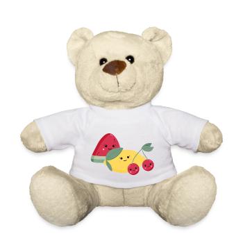 Watermelon, lemon & cherries - Teddy Bear - white - Front