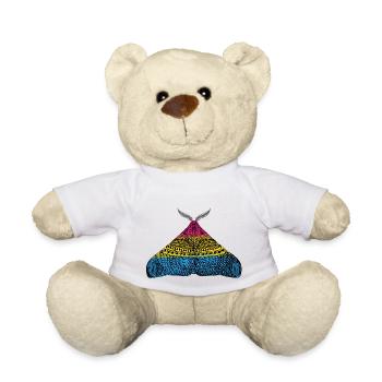 Papillon de nuit de la fierté pansexuelle - Nounours - blanc - Devant
