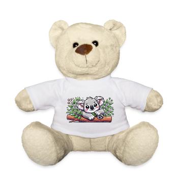 The cute koala bear on a eucalyptus branch - Teddy Bear - white - Front