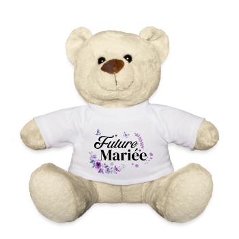 Lila geblümte Braut in spe - Teddy - Weiß - Vorne