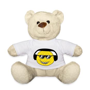 Lustige DJ Party Zitrone Obst Musik Spaß Gesicht - Teddy - Weiß - Vorne
