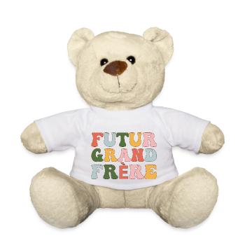 Futur grand frère - annonce futur grand frère - Nounours - blanc - Devant
