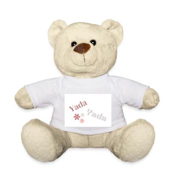 Yada Yada Typography, Simple Brown and Grey Words - Teddy Bear - white - Front