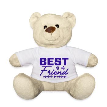 t shirt meilleure amie - Nounours - blanc - Devant