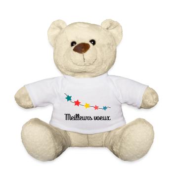 HAPPY NEW YEAR. HAPPY NEW YEAR. BEST WISHES - Teddy Bear - white - Front