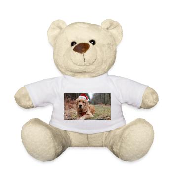 Golden Noël: Retriever en forêt - Nounours - blanc - Devant