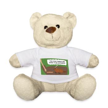 Evil Groundhog Gets Revenge - Teddy Bear - white - Front