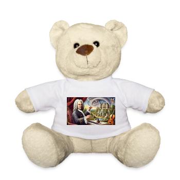 Johann Sebastian Bach: Porträt in vielen Malstilen - Teddy - Weiß - Vorne