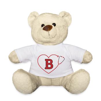 Lettre B stéthoscope - Nounours - blanc - Devant