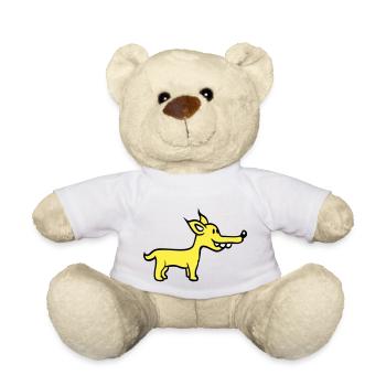 Dog Stands Cute Little Happy Puppy Pet - Teddy Bear - white - Front