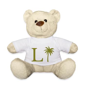 Letter l Green Palm - Teddy Bear - white - Front