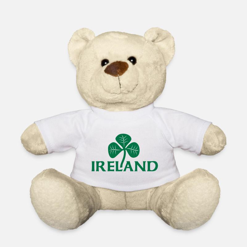 Irland und Kleeblatt - Teddy - Weiß