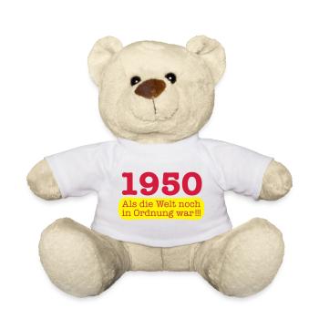 Geboren Jahrgang 1950 als die Welt noch in Ordnung - Teddy - Weiß - Vorne