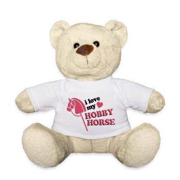 J’aime hobby cheval - coeur - hobby - cadeau 3D - Nounours - blanc - Devant