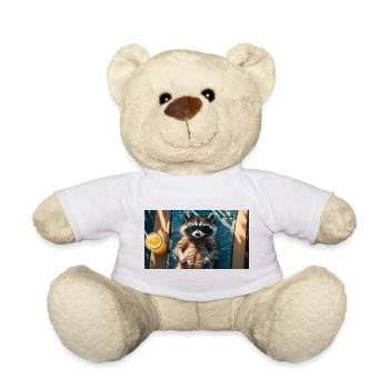 Waschbär im Urlaub - Teddy - Weiß - Vorne